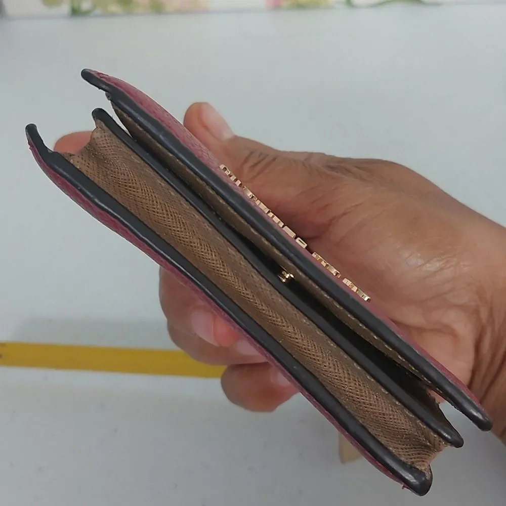 Michael Kors Bedford Brick Red Leather Carryall Card Case Wallet - Picture 5 of 10